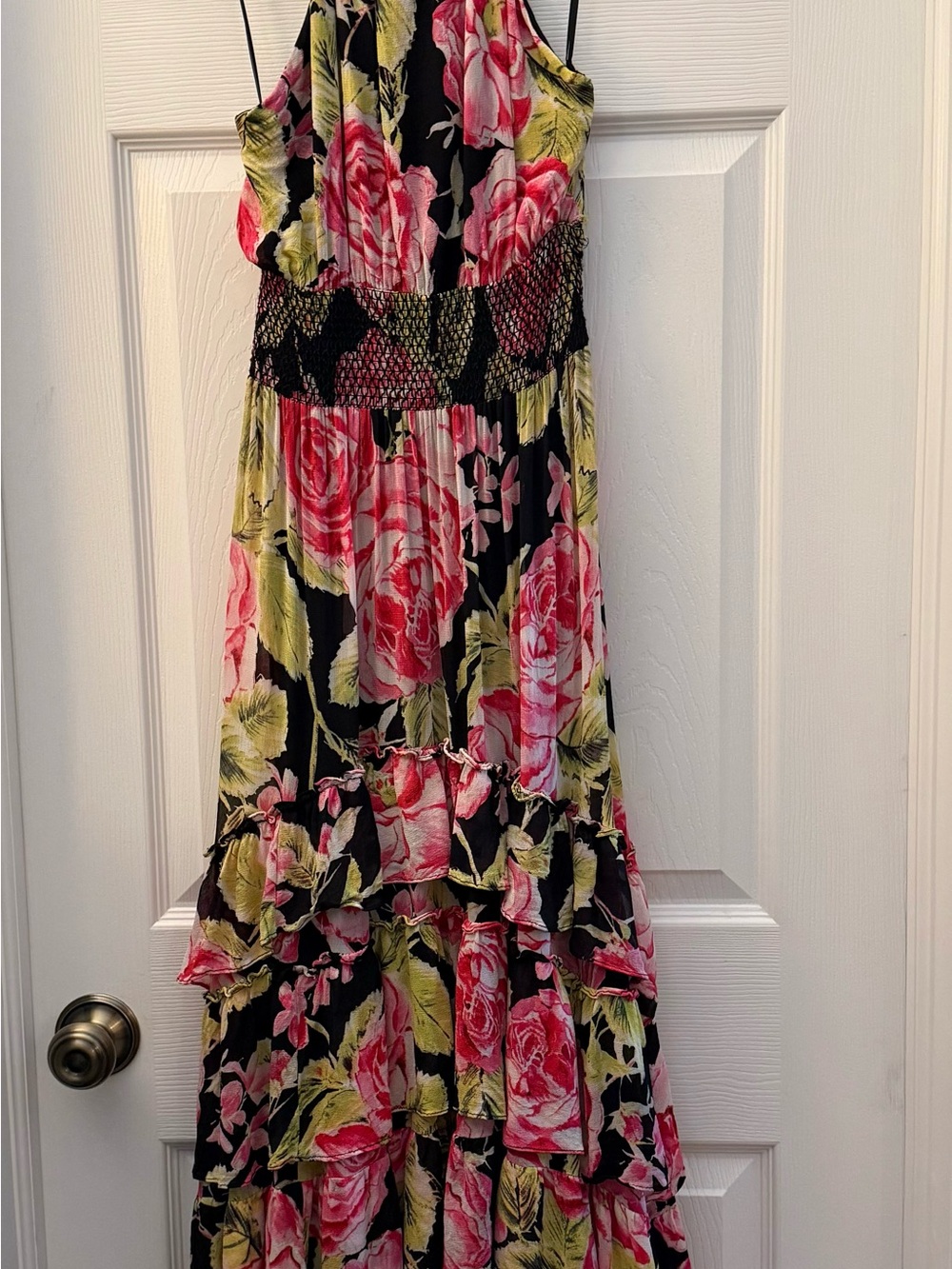 Free People In Full Bloom Floral Tiered Halter Maxi Dress size M - Picture 6 of 9